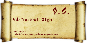 Váncsodi Olga névjegykártya